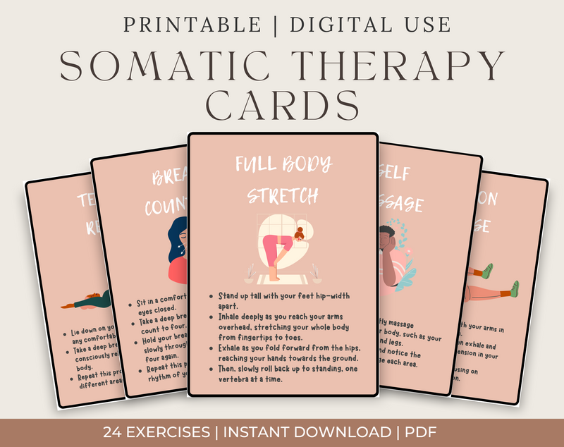 somatic therapy exercises printable cards