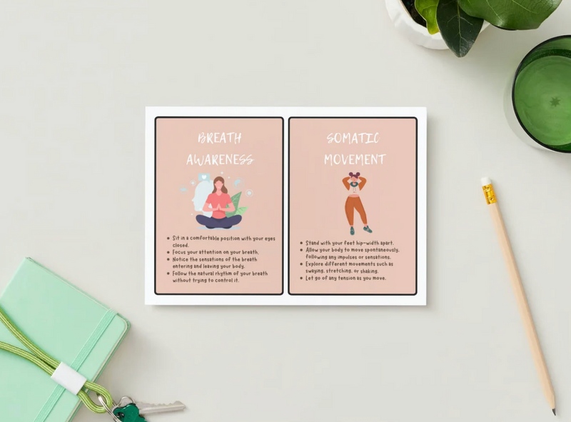 Somatic Therapy Exercise Cards | Therapy Activities | Self Help | Mental Health for Kids | 24 Somatic Therapy cards | Printable, PDF Instant Download