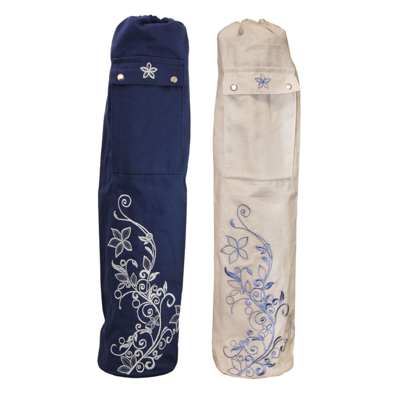 Cotton embroidered Yoga Mat Bag by Yoga Mad
